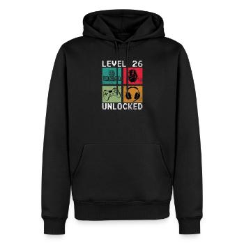 Level 26 Freigeschaltet Geburtstag Mann Frau Gamer - Männer Premium Bio Hoodie - Schwarz - Vorne - Nico (187cm)
