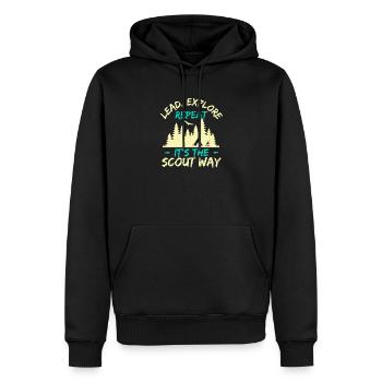 Girl Scout Leader Lead Explore Repeat Scout - Männer Premium Bio Hoodie - Schwarz - Vorne - Nico (187cm)