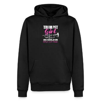 Trompettiste Fille Trompettiste - Sweat à capuche Premium bio Homme - noir - Devant - Nico (187cm)