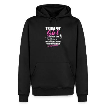 Trompettiste Fille Trompettiste - Sweat à capuche Premium bio Homme - noir - Devant - Nico (187cm)