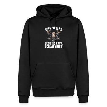 Offizielles Bester Papa Schlafshirt Elch Vatertag - Männer Premium Bio Hoodie - Schwarz - Vorne - Nico (187cm)