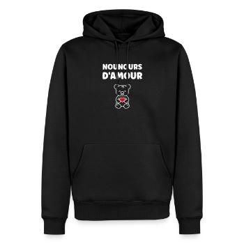 Red Heart Love Teddybär - Männer Premium Bio Hoodie - Schwarz - Vorne - Nico (187cm)
