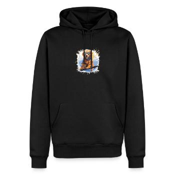 Golden Retriever Hund Snowboard - Männer Premium Bio Hoodie - Schwarz - Vorne - Nico (187cm)