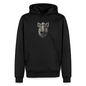 Wildschwein Schwarzwild Wildschweine Schwein Jäger - Männer Premium Bio Hoodie - Schwarz - Vorne - Nico (187cm)