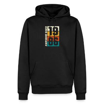 Retro 1986 Games Logo - Men’s Premium Organic Hoodie - black - Front - Nico (187cm)