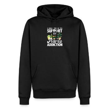 Nur Arbeiten, Um Meine Pflanzen Zu Unterstützen - Männer Premium Bio Hoodie - Schwarz - Vorne - Nico (187cm)