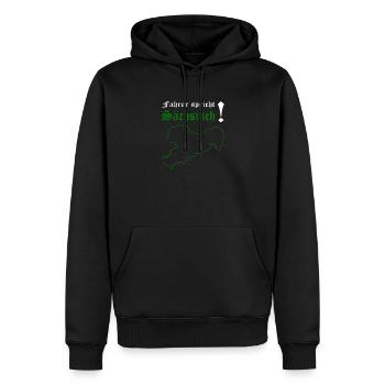 Sachse Sächsischer Dialekt Sachsen - Männer Premium Bio Hoodie - Schwarz - Vorne - Nico (187cm)