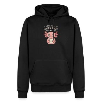 Axolotl Spruch Meme Humor Lustig Geschenkidee - Männer Premium Bio Hoodie - Schwarz - Vorne - Nico (187cm)