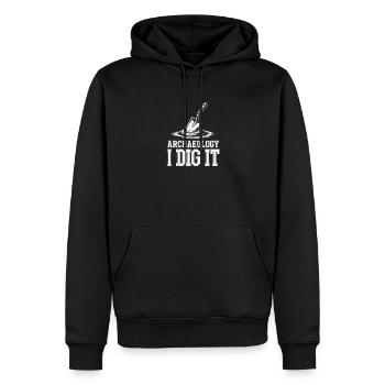 Archéologie Je le creuse Tee - Sweat à capuche Premium bio Homme - noir - Devant - Nico (187cm)