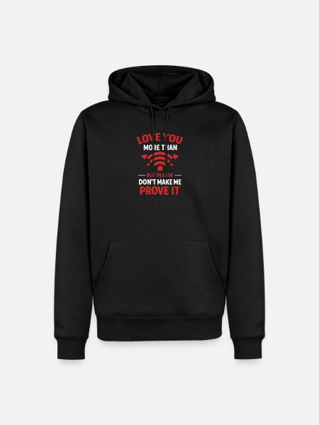 Funny WiFi Internet Connection Online Signal Humor - Men’s Premium Organic Hoodie - black