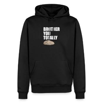 Frère, tu es vraiment génial, drôle de jeu de mots - Sweat à capuche Premium bio Homme - noir - Devant - Nico (187cm)