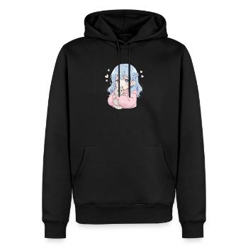 Anime Mädchen Katze Japan Kawaii Katzenliebhaber - Männer Premium Bio Hoodie - Schwarz - Vorne - Nico (187cm)