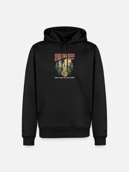 Jagdseason Hirsch im Wald - Männer Premium Bio Hoodie - Schwarz