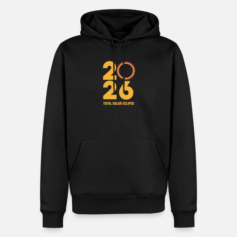 2026 Total Solar Eclipse Path Retro - Männer Premium Bio Hoodie - Schwarz