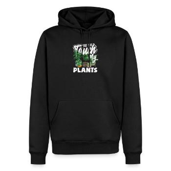 Touch My Plants Drôle d’amoureuse des plantes - Sweat à capuche Premium bio Homme - noir - Devant - Nico (187cm)