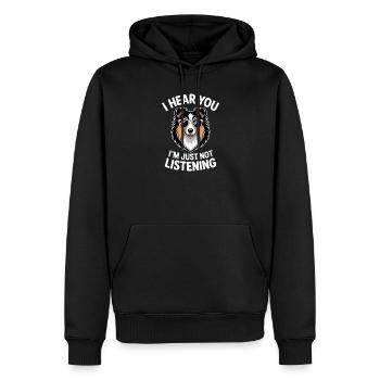 Expressions du chien de berger des Shetland, drôle de cadeau Sheltie - Sweat à capuche Premium bio Homme - noir - Devant - Nico (187cm)