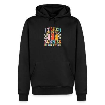 Teach Cutest Bunnies Patch Osterlehrerin - Männer Premium Bio Hoodie - Schwarz - Vorne - Nico (187cm)