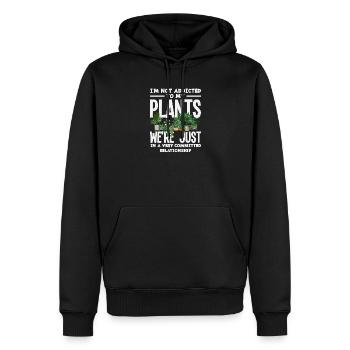 Not addicted to plants funnier - Men’s Premium Organic Hoodie - black - Front - Nico (187cm)