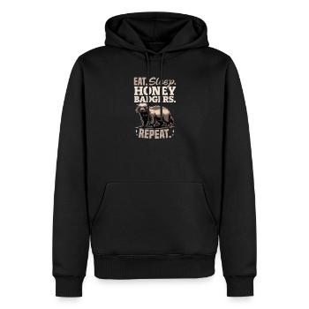 Funny Honey Badger - Männer Premium Bio Hoodie - Schwarz - Vorne - Nico (187cm)