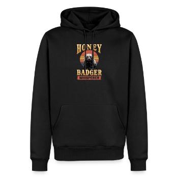 Funny Honey Badger - Männer Premium Bio Hoodie - Schwarz - Vorne - Nico (187cm)