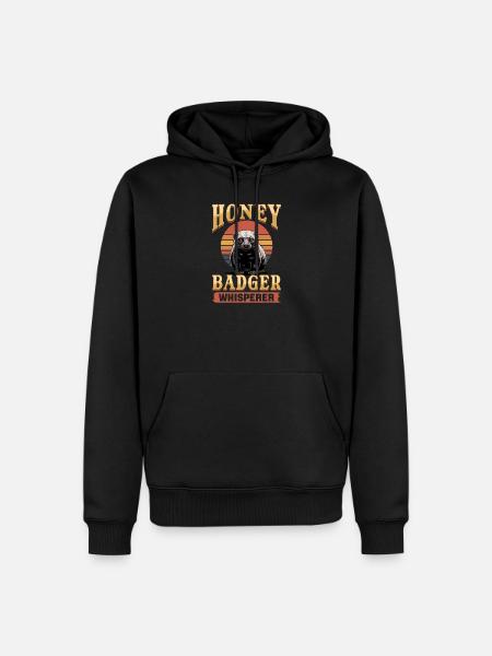 Funny Honey Badger - Männer Premium Bio Hoodie - Schwarz