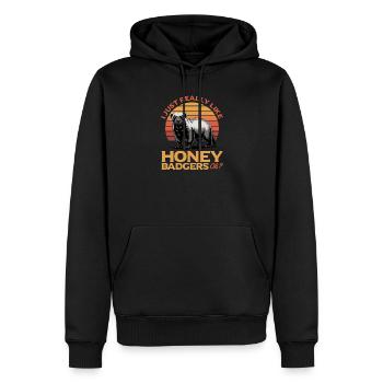 Funny Honey Badger - Männer Premium Bio Hoodie - Schwarz - Vorne - Nico (187cm)