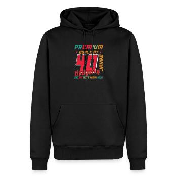 Prime du 40e anniversaire - Sweat à capuche Premium bio Homme - noir - Devant - Nico (187cm)