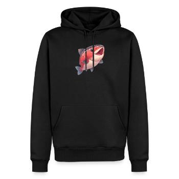 Saumon Saumon - Sweat à capuche Premium bio Homme - noir - Devant - Nico (187cm)