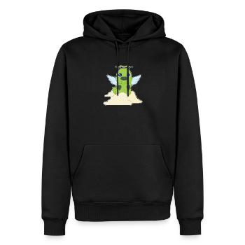 Ailes d’ange chenille - Sweat à capuche Premium bio Homme - noir - Devant - Nico (187cm)