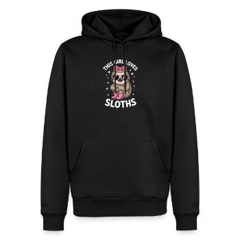 Faultier Sprüche Faultier Lustig Faultier Geschenk - Männer Premium Bio Hoodie - Schwarz - Vorne - Nico (187cm)