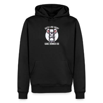 Bonjour, très mince koala à glace, endormis - Sweat à capuche Premium bio Homme - noir - Devant - Nico (187cm)
