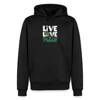 Les amoureux des plantes aiment les plantes succulentes - Sweat à capuche Premium bio Homme - noir - Devant - Nico (187cm)