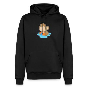 Affe Schwimmen Schwimmring Sommer - Männer Premium Bio Hoodie - Schwarz - Vorne - Nico (187cm)