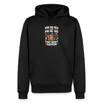 Overloaded Backpacking Chaotis Luggage - Men’s Premium Organic Hoodie - black - Front - Nico (187cm)