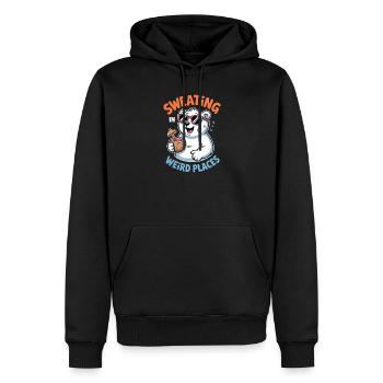 Schwitzen Sprüche Lustiges Schwitzen Geschenk - Männer Premium Bio Hoodie - Schwarz - Vorne - Nico (187cm)