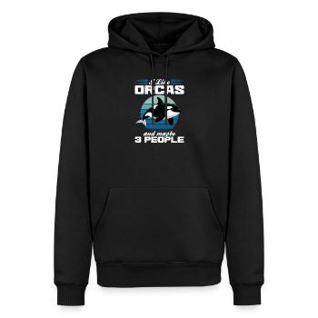 Funny Orca - Men’s Premium Organic Hoodie - black - Front - Nico (187cm)
