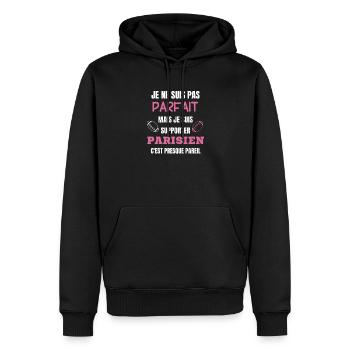 Parisian Passion Rugby Supporter - Men’s Premium Organic Hoodie - black - Front - Nico (187cm)