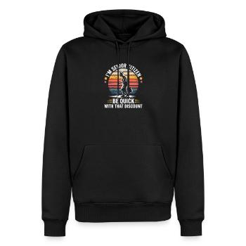 Réductions amusantes pour les grand-mères - Sweat à capuche Premium bio Homme - noir - Devant - Nico (187cm)