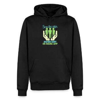 Social Worker There is no social app for this - Men’s Premium Organic Hoodie - black - Front - Nico (187cm)