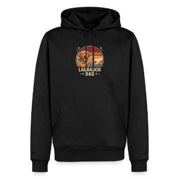 Retro Labrador Dad Foxred Pfotenclash - Männer Premium Bio Hoodie - Schwarz - Vorne - Nico (187cm)