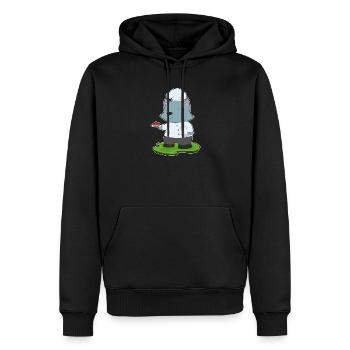 Pâtisserie Chef Chat - Sweat à capuche Premium bio Homme - noir - Devant - Nico (187cm)
