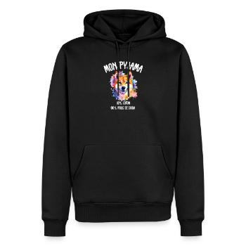 Shiba Humor Dog Pyjamas - Männer Premium Bio Hoodie - Schwarz - Vorne - Nico (187cm)