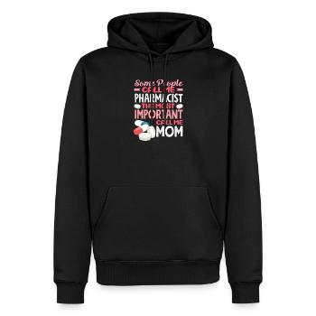 Pharmacien Maman Technicienne en pharmacie Mère - Sweat à capuche Premium bio Homme - noir - Devant - Nico (187cm)