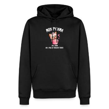 Lustige Yorkshire-Hundepyjamas  - Männer Premium Bio Hoodie - Schwarz - Vorne - Nico (187cm)