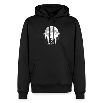 Bigfoot Klavierspieler - Männer Premium Bio Hoodie - Schwarz - Vorne - Nico (187cm)