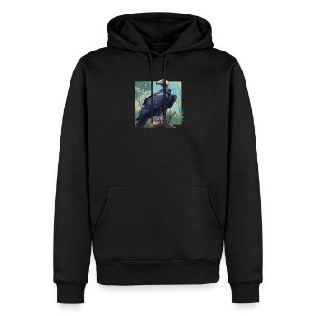 Vautour - Sweat à capuche Premium bio Homme - noir - Devant - Nico (187cm)