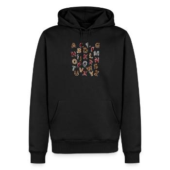Safari Afrika serengeti alphabet buchstaben - Männer Premium Bio Hoodie - Schwarz - Vorne - Nico (187cm)