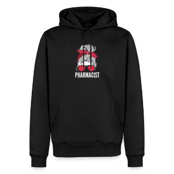 Messy Bun Pharmacist Pharmacist - Men’s Premium Organic Hoodie - black - Front - Nico (187cm)