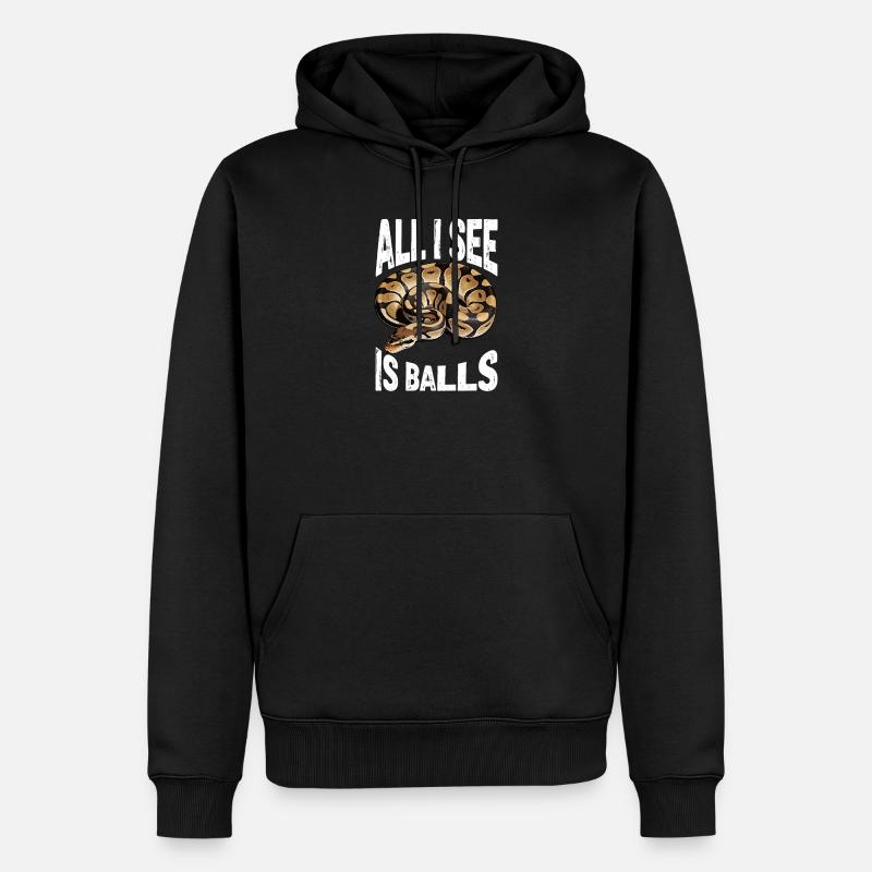 Königspython Schlangen Liebhaber Terrarium Python - Männer Premium Bio Hoodie - Schwarz
