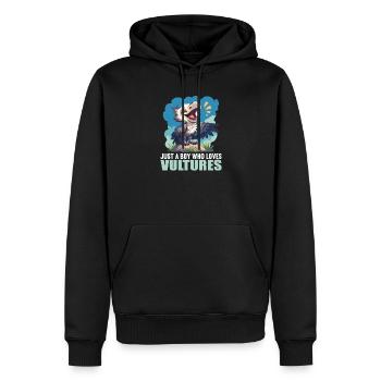 Geier - Männer Premium Bio Hoodie - Schwarz - Vorne - Nico (187cm)